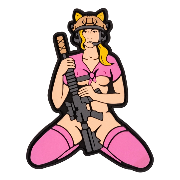 PVC patch (chevron) "Cat girl" pink