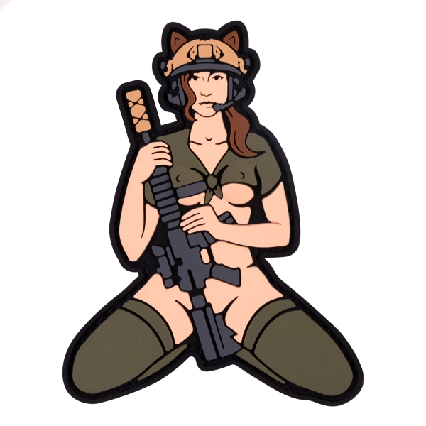 PVC patch (chevron) "Cat girl" brown hair
