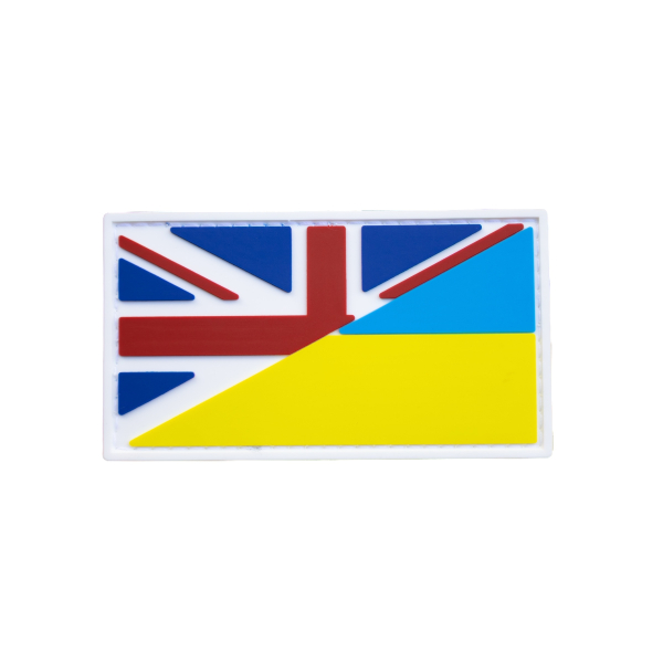 PVC patch (chevron) "Flag of the Ukr/Britain" colored
