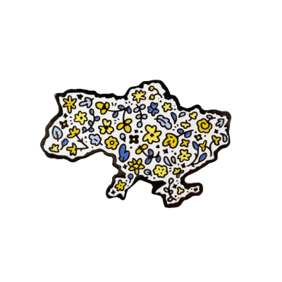 Пин «Украина с цветочками»