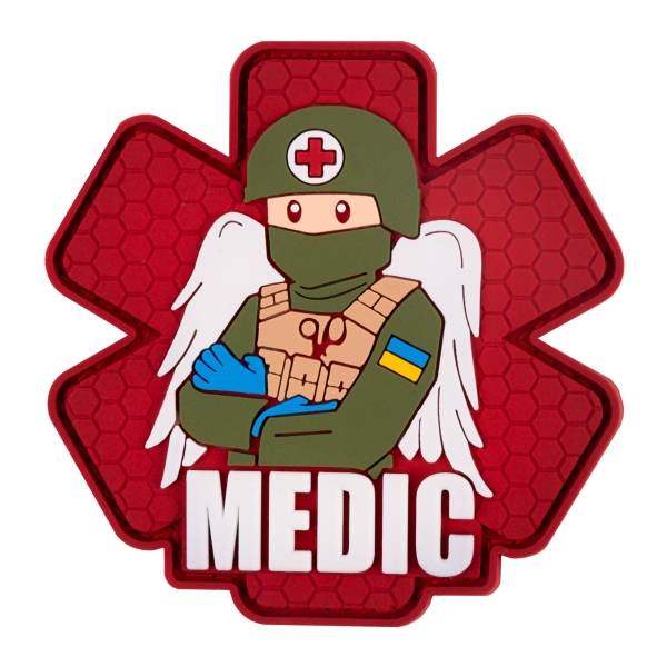 PVC patch (chevron) "Military medic" red