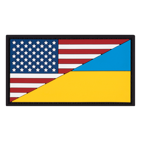 ПВХ патч (шеврон) "Флаг Укр/США" цветной