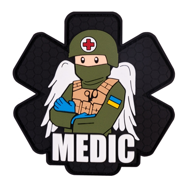PVC patch (chevron) "Military medic" black