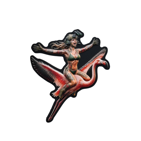 ПВХ Патч (шеврон) “Flamingo girl”